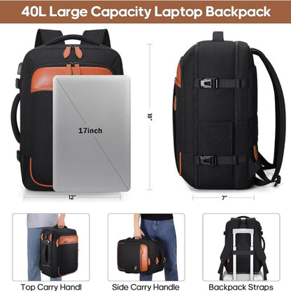 Miusse 40L 42L Travel Backpack, 17-Inch Carry-On Approved Bag, Waterproof Luggage with Packing Cubes, Shoe Pocket #Outdoorfun