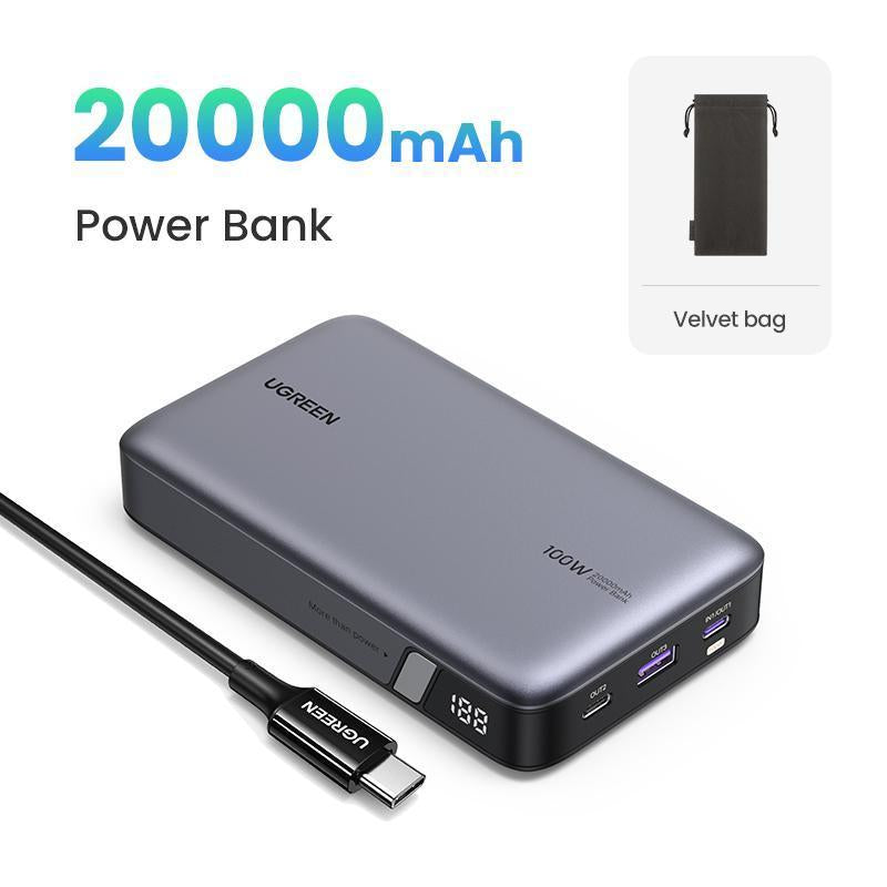 UGREEN 25000Mah PD145W Powerbank 20000Mah PD100W Powerbank Fast Charging with Type C Cable for Iphone 16 Pro Max Chargeable Accessories Springtok