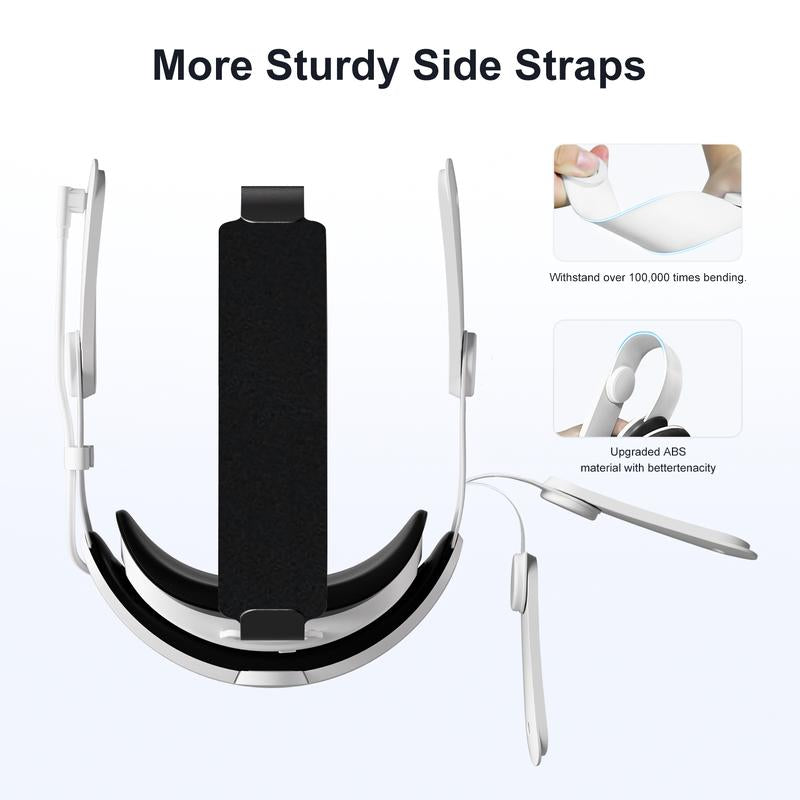 HURRA VR Rechargeable Battery Head Strap for Meta Quest 2/3/3S Adjustable, Soft Foam, and Skin-Friendly PU. Extends Playtime and Enhancescomfort