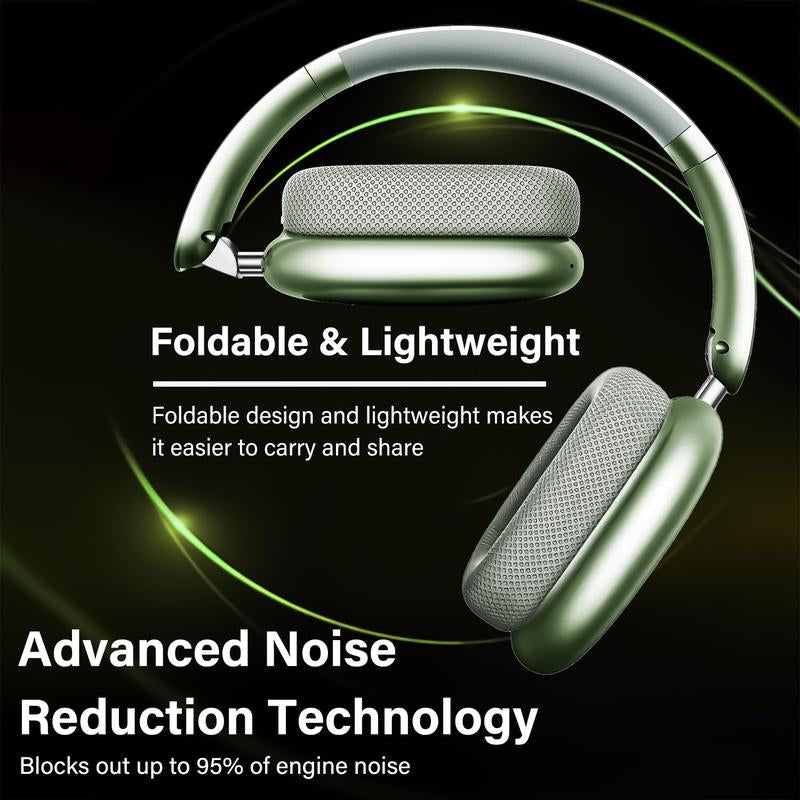 Y01 Bluetooth 5.3 Over-Ear Headphones, Noise Reduction, Hi-Res Audio, 48H Playtime, Foldable, Soft Earpads, with Mic for Ios/Android/Pc