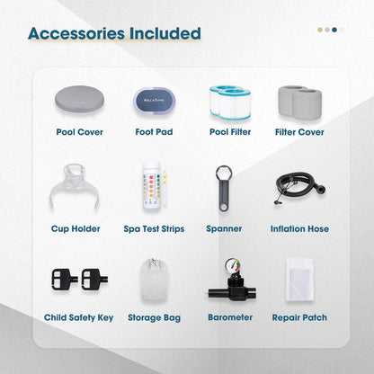 4 to 6 Person Inflatable Hot Tub,Inflatable Square Spa Portable Outdoor Hottub,130 Soothing Bubble Air Jets,Insulation Cover(Energy-Saving)