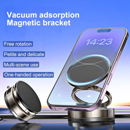 JOYYE 360° Adjustable Vacuum Magnetic Phone Holder, Portable Foldable Phone Holder for Car, Mirror, Smooth Surface Multi-Scene Use