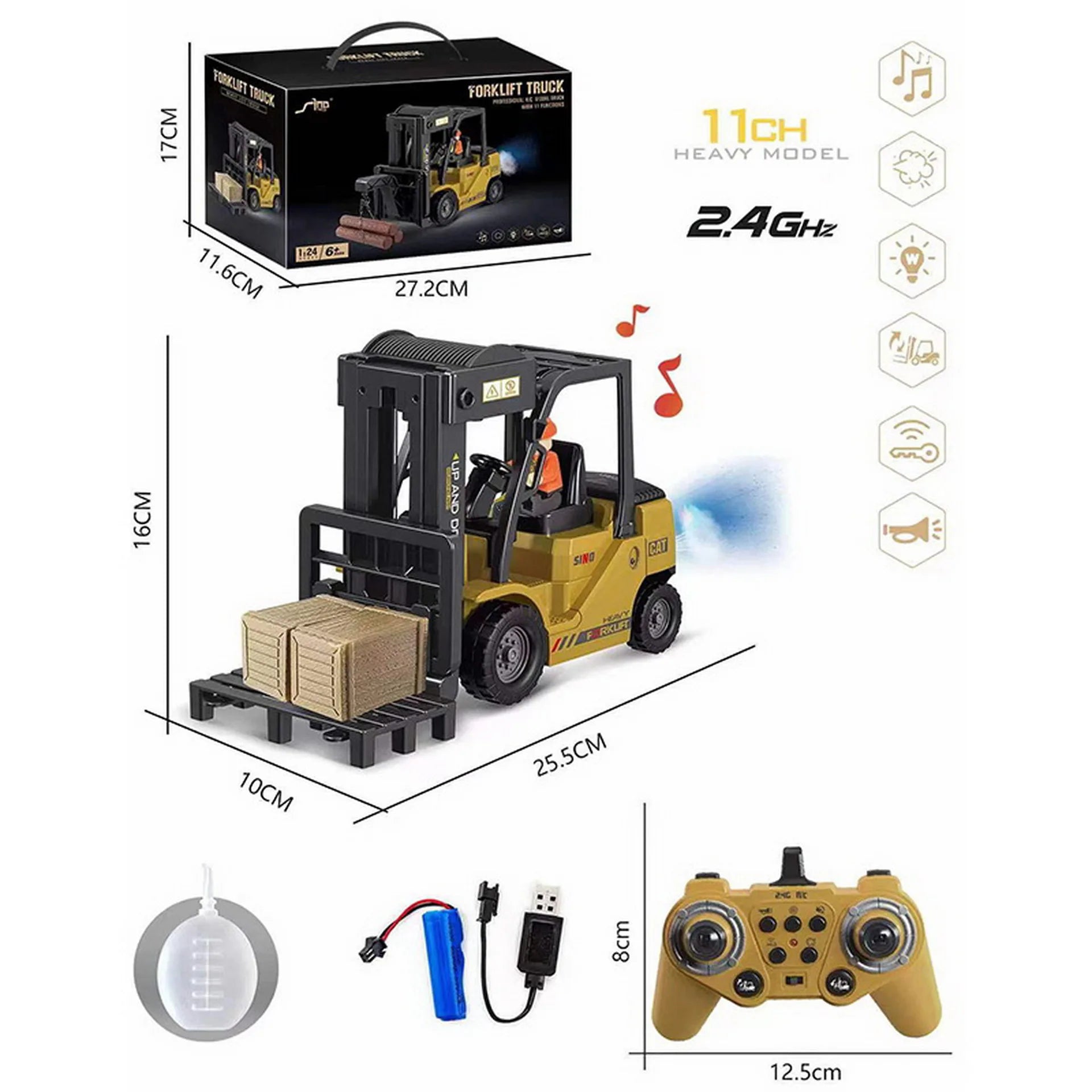 Remote Control Forklift Truck RC Car 2.4G Electric Crane Engineering Vehicles Kids Toys for Boys Child Birthday Christmas Gifts