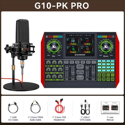Tenlamp G10-PK PRO Live Broadcast Kit | Upgraded Microphone & Professional Chip for Gaming, Singing, DJ & Streaming | Plug & Play, Enhanced Sound Quality#Outdoorfun