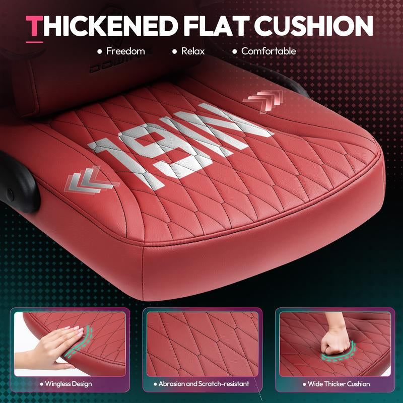 Dowinx Gaming Chair - Ergonomic Faux Leather with Breathable Mesh Backrest, Lumbar Support, Adjustable Swivel Task Chair with Head Cushion and Armrests