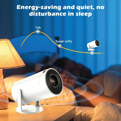 Portable Projector 2.4/5G Wifi 360° HD LED 200 Inch Screen Built-In Speaker Multifunctional Projector