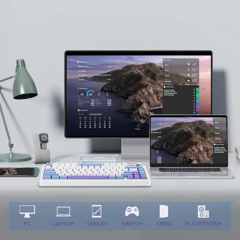 Aula F75 MAX Wireless Mechanical Keyboard with TFT Screen and Knob, Gasket Keyboard in 75% Layout, Hot Swappable Gaming Keyboard for Pc/Mac/Linux