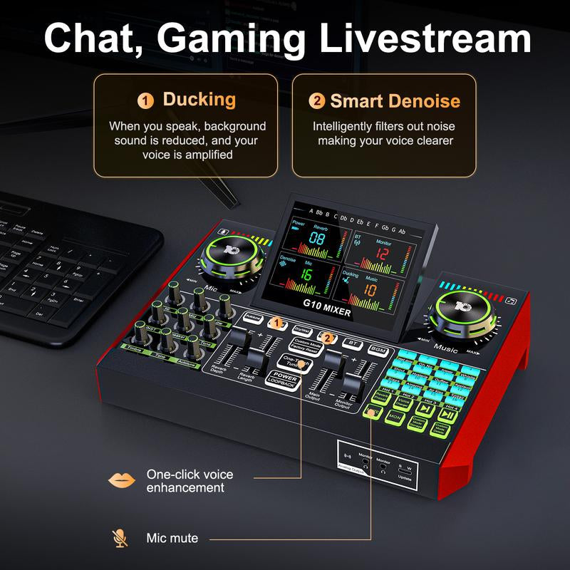 Tenlamp G10-PK PRO Live Broadcast Kit | Upgraded Microphone & Professional Chip for Gaming, Singing, DJ & Streaming | Plug & Play, Enhanced Sound Quality#Outdoorfun