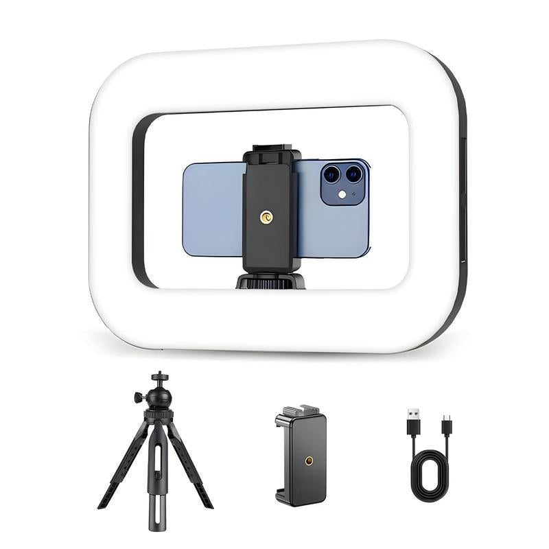 Circular Handheld Photography Fill Light,Rechargeable Handheld Beauty Fill Light, Expandablebracket,Selfie Tripod,Adjustable Extendable Foldable Phoneholder, Photography and Video Recording, Professional Outdoor Shooting, Handheld Lighting Light
