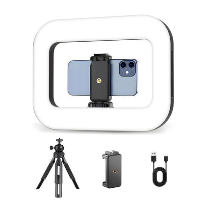 Circular Handheld Photography Fill Light,Rechargeable Handheld Beauty Fill Light, Expandablebracket,Selfie Tripod,Adjustable Extendable Foldable Phoneholder, Photography and Video Recording, Professional Outdoor Shooting, Handheld Lighting Light