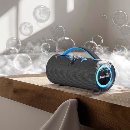 Lewinner Portable Wireless Speaker, Outdoor Wireless Speakers with 60W Loud Stereo Sound, Deep Bass, RGB Lights, Dual Pairing, 20Hours Playtime for Home/Outdoor/Party/Beach, Gift Ideas Audio Smartphone