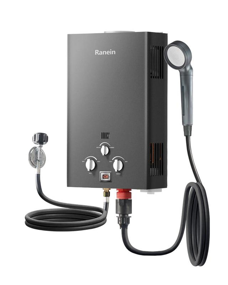 Ranein 8L Tankless Water Heater, Propane Gas, Outdoor up to 2.11 GPM, 48,000 BTU On-Demand Instant Hot Water Heater