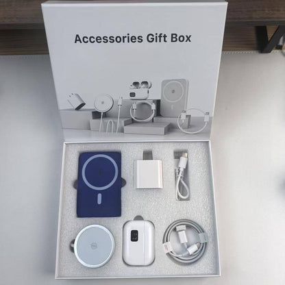 Artcyber 6-In-1 Charging Kit: Fast Charge, Magnetic Power Bank, Wireless Charger, Type-C to Fast Charging Cable, Adapter & Audio Support, Compact & Portable.