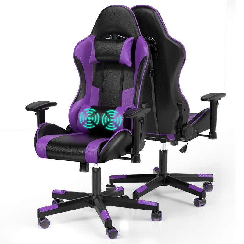 Gaming Chair Computer Chair with Leg Lumbar Support,Height Adjustable Gaming Chair with 360°Swivel Seat,Headrest for Office or Gaming,Ergonomic Design
