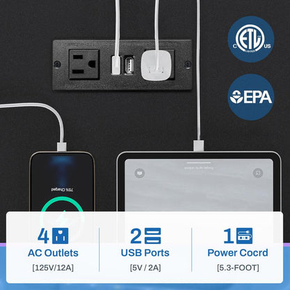 Sedeta Gaming Table 70.8 In. with LED Lights and Storage Shelf Computer Table with Monitor Stand, Power Outlet and Cup Holder Ergonomic Table
