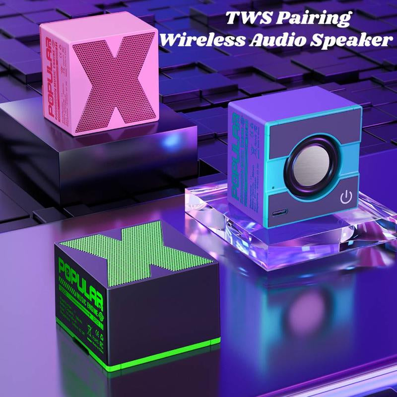 YOYOWAY Mini Wireless Audio Speakers with TWS Pairing,Hands-Free Call, BT5.0, Portable Bluetooth Speaker for Home/Party/Outdoor/Beach, Christmas Gift