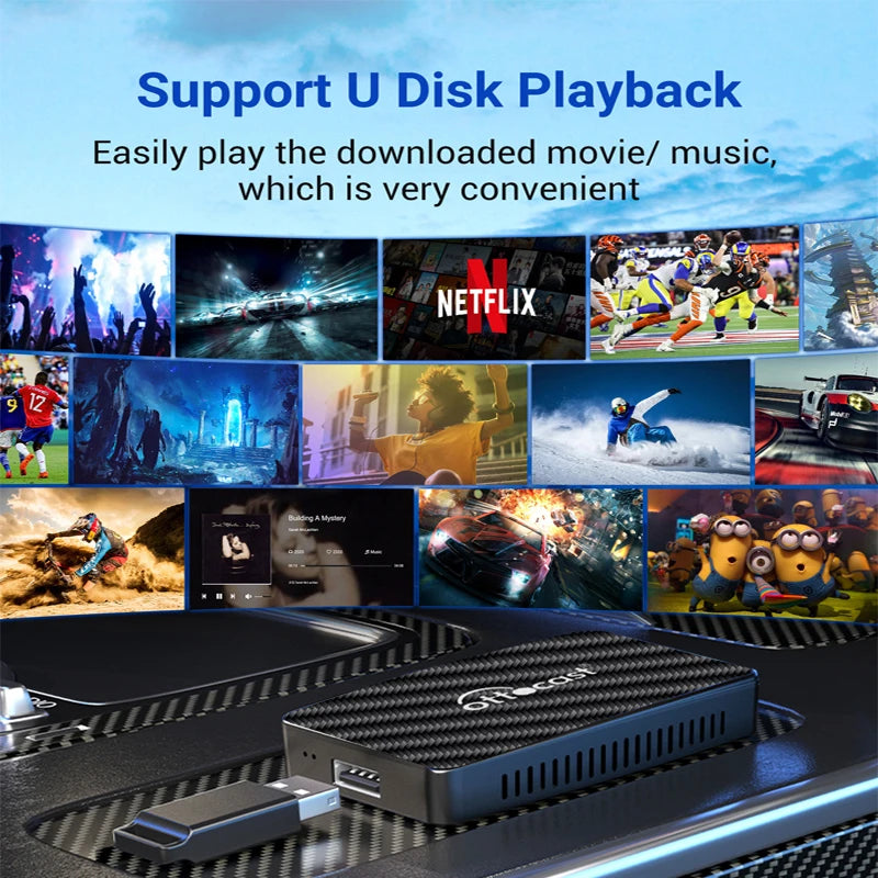 Android Ai Box Pro Built in Youtube Netflix Tiktok IPTV Wired to Wireless Carplay Car Accessories