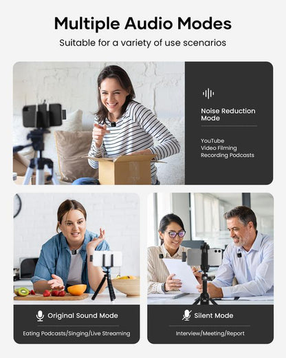 KUKIHO Wireless Lavalier Microphone for Iphone Ipad Android with Charging Case Audio Smartphone Audio Smartphone