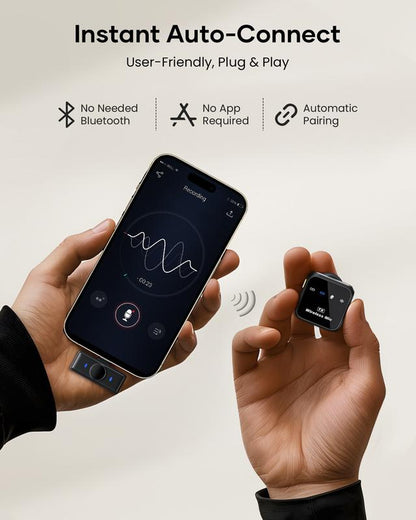 KUKIHO Wireless Lavalier Microphone for Iphone Ipad Android with Charging Case Audio Smartphone Audio Smartphone