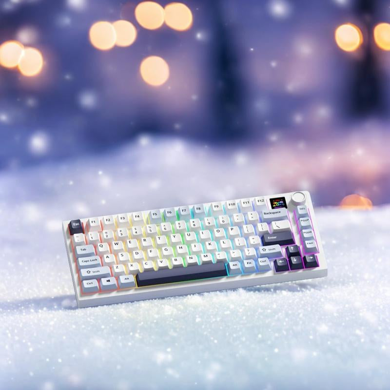 Aula F75 MAX Wireless Mechanical Keyboard with TFT Screen and Knob, Gasket Keyboard in 75% Layout, Hot Swappable Gaming Keyboard for Pc/Mac/Linux