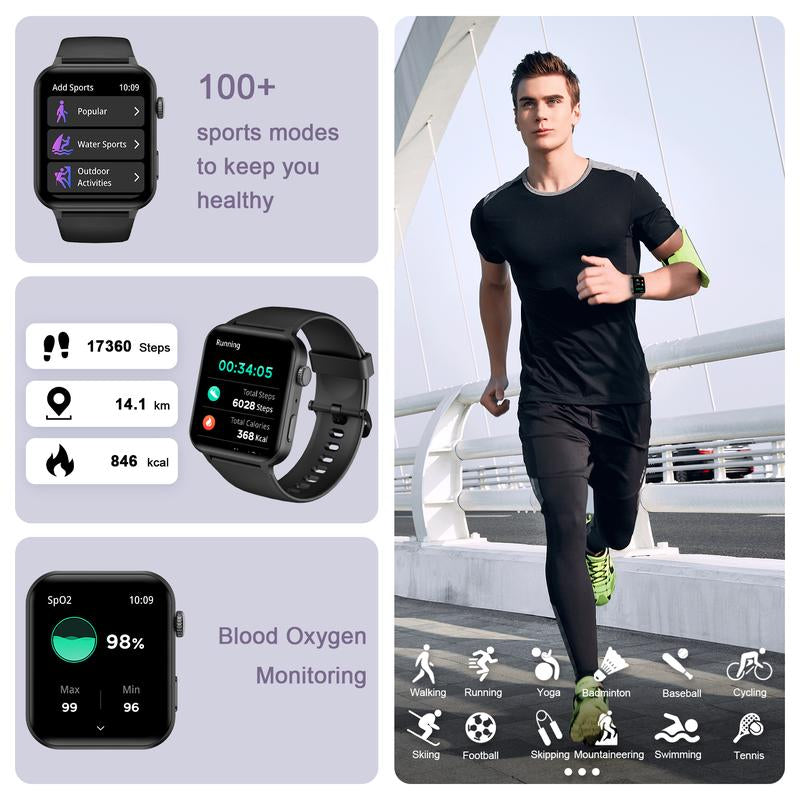 Smart Watches R30Pro Fitness Tracker Smartwatch with Call Function & Heart Rate Monitoring,1.83 Touch Screen Multifunction Smartwatch for BT Calls Fitness Wristwatch, Smart & Wearable Devices for Iphone Android Smartphone