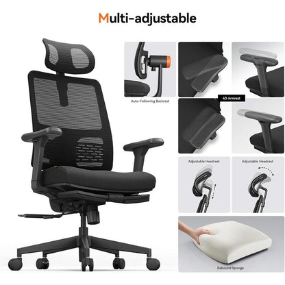 The Newtral Ergonomic Workstation Combo Is Suitable for Various Home Office Scenarios, Featuring Lumbar Support, 4D Armrests, and an Adjustable Chair and Desk Panel Combination.