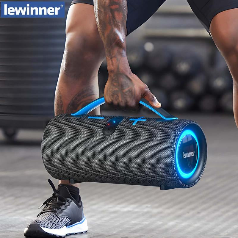 Lewinner Portable Wireless Speaker, Outdoor Wireless Speakers with 60W Loud Stereo Sound, Deep Bass, RGB Lights, Dual Pairing, 20Hours Playtime for Home/Outdoor/Party/Beach, Gift Ideas Audio Smartphone