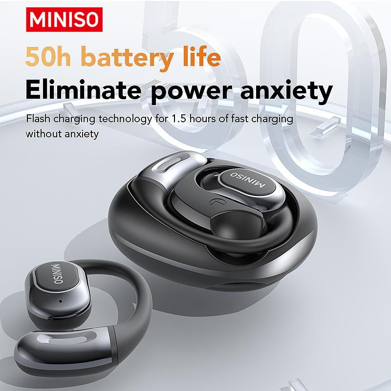MINISO MS156 Open Ear True Wireless Headphones Long Battery Life Wireless Earhooks Headset, Hifi Stereo Sound Wireless Headphones