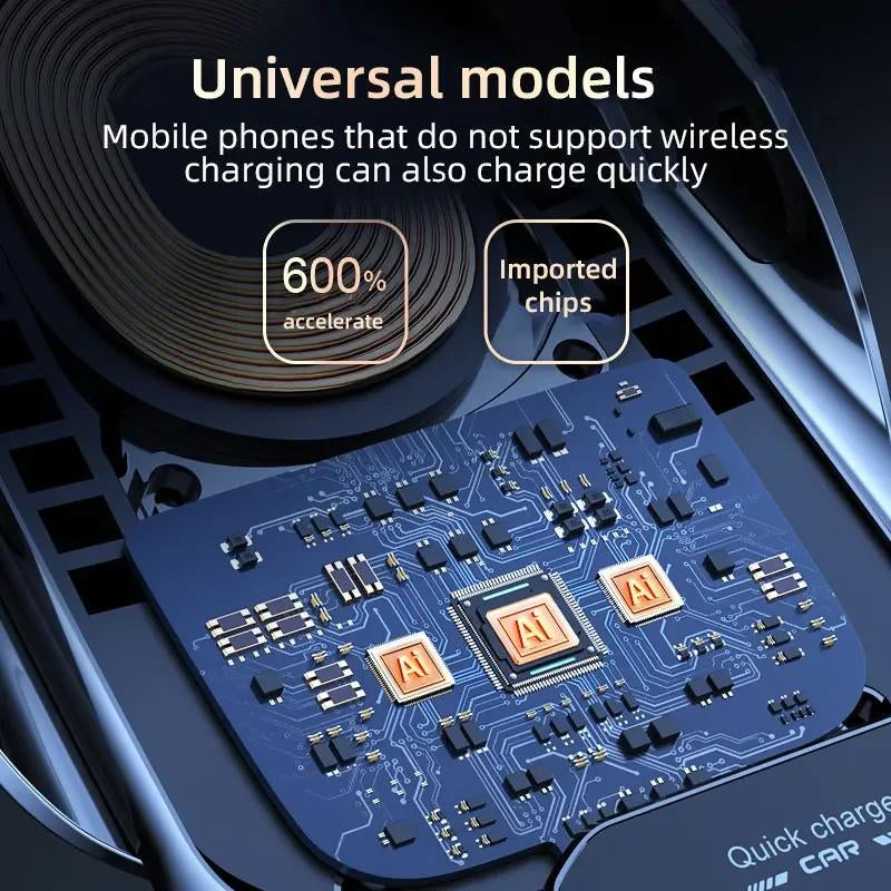 Wireless Charging Ambient Light Car Mount Air Vent Phone Holder Car Dashboard Mount Car Accessories Universal