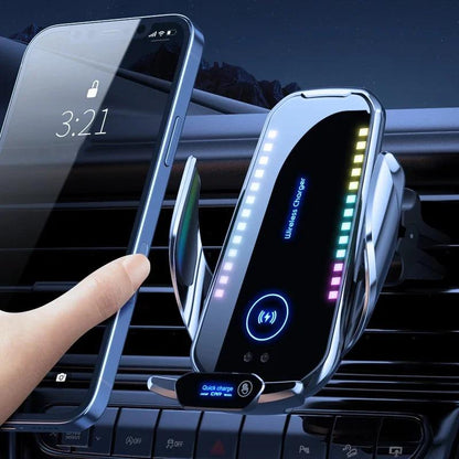Wireless Charging Ambient Light Car Mount Air Vent Phone Holder Car Dashboard Mount Car Accessories Universal