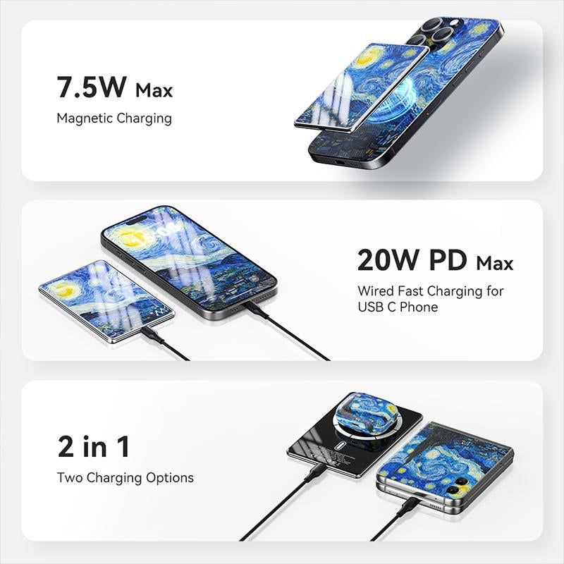 KUULAA Magnetic Wireless Power Bank, Slim 5,000Mah Wireless Portable Charger , PD Fast Charging for Magsafe Battery Pack with USB-C , Iphone 16-12/Pro/Samsung Electronics Accessories