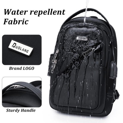 Outdoorfun Hiking Daypack Shoulder Backpack Crossbody Sling Bag for Men, Chest Bags with USB Charger Port for Casual Camping Biking Travel Cycling