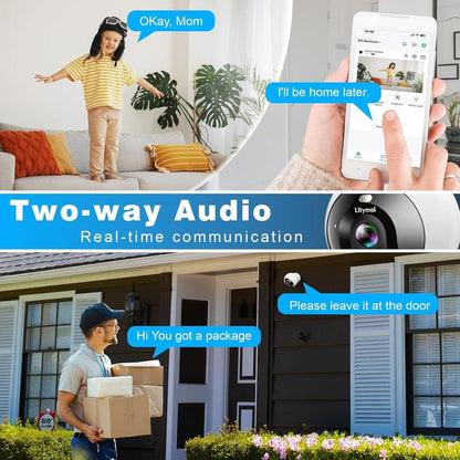 Litymol Magnetic Wireless Window Security Camera with 2K Resolution, AI Motion Detection, Color Night Vision, 2-Way Audio and Cloud Storage