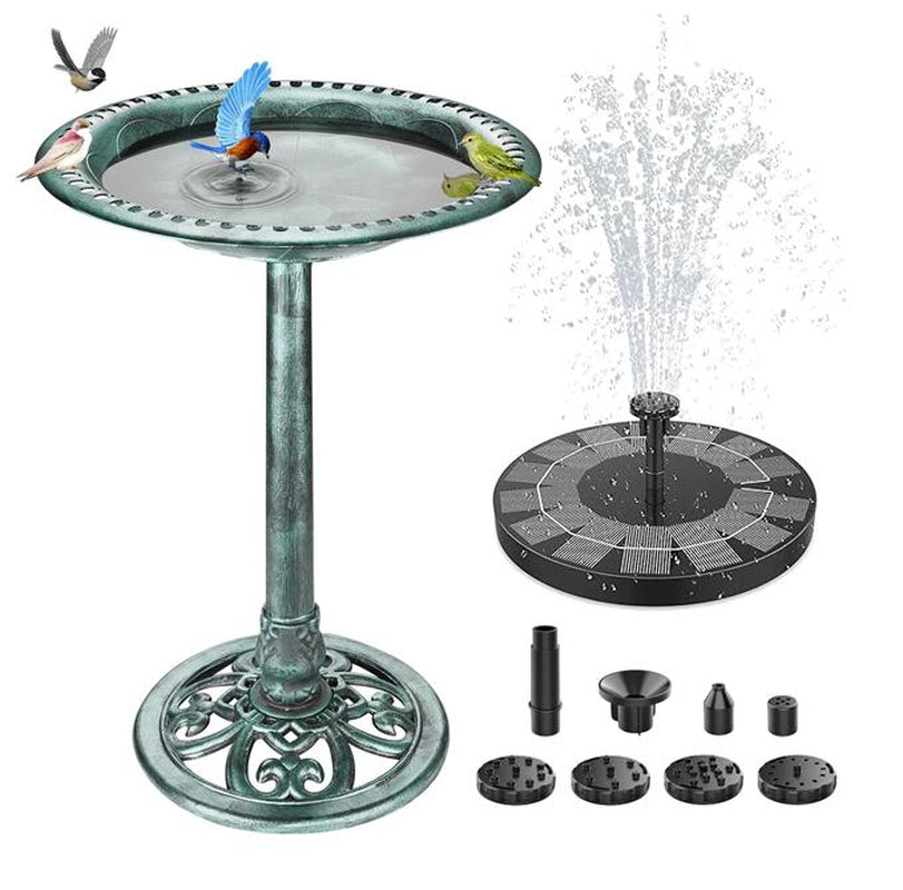 AISITIN Outdoor Garden Bird Bath Fountain,With a 2.5W Solar Fountain,Weather Resistant Polyresin,For Outdoor Use in Settings Gardens,Patios,And Ponds(Split the Shipping Package into 2 Parts)