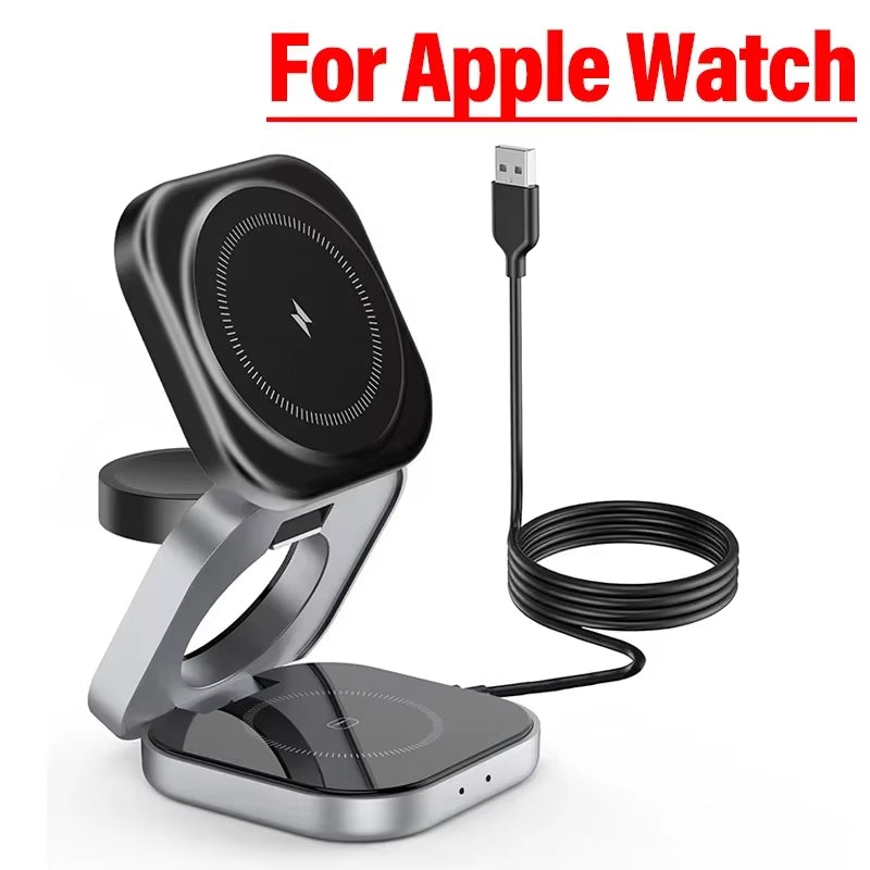 3 in 1 Magnetic Wireless Charger Stand Pad Magnet Fast Charging Station for Magsafe Iphone 12-16 Samsung Galaxy Watch Iwatch 1-9
