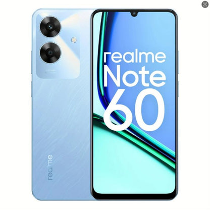 6GB+128GB Smartphone Realme Note 60, Brand New and Original Smartphone, T612, 8-Core CPU, 1.8Ghz Clock Speed, 4G Network, 6.745-Inch Punch-Hole Display, 1600×720 Resolution, 32MP + 5MP AI Camera, 5000Mah Battery, 10W Fast Charging.