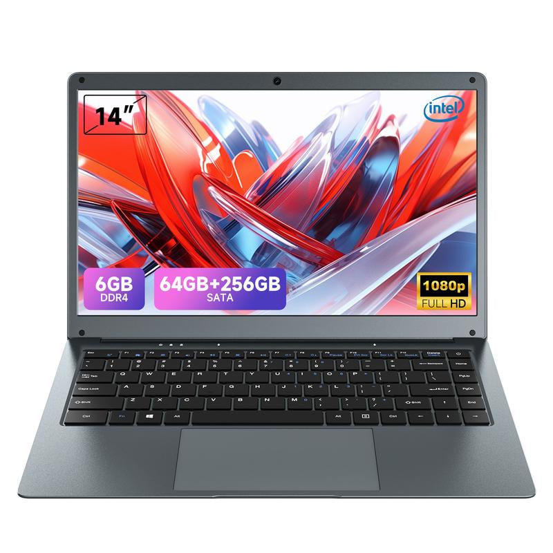 RNRUO 14 Inch Laptop Intel Celeron Processor N3350 6GB RAM 64GB+128GB SSD/64GB+256GB SSD Windows 10 Cpu Fathersdaygift