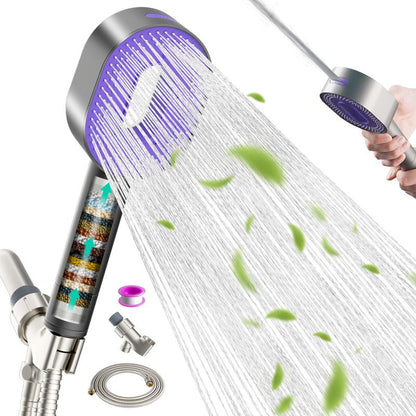 Filtered Shower Head with Handheld, High Pressure 3 Spray Mode Showerhead with Filters,Detachable Shower Head,Water Softener Filters Beads for Hard Water -Remove Chlorine