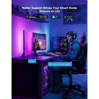 Govee HDMI 2.1 Sync Box 2, AI Sync Box with TV Backlight, Supports 8K@60Hz, 4K@144Hz, VRR and ALLM, 4 in 1 RGBICW Lighting,Works with Matter and Alexa