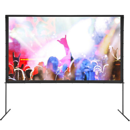 VEVOR Projector Screen with Stand, 120 Inch 16:9 4K 1080 HD Outdoor Movie Screen with Stand, Wrinkle-Free Projection Screen with Bar Feet and Carry Bag, for Home Theater Cinema Backyard Movie Night