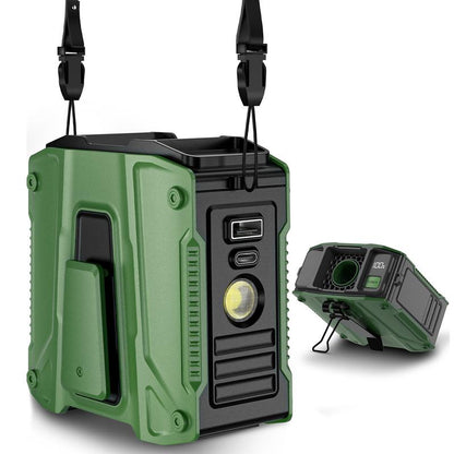 Father'S Day Gifts-Frsara Waist Fan, 8000Mah Powerbank, Portable Rechargeable Cooling Fan, High Speed Fan, Wearable Cooling Device That Blows W/ Lanyard, 5-Speed, Light, LED Display, 3 in 1 Outdoor Fan, Desktop Fan, for Outdoor Work/Sports, Gift for Men