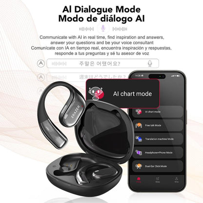 ERAZER X11 AI Translation Earbuds with APP Support 134 Languages OWS Open Ear Chargeable Headphones Wireless Bluetooth 5.4,HD Mic,Waterproof Design & Low Latency