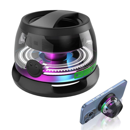 Magnetic Bluetooth Speaker,G200 5W Mini Speaker Wireless Bluetooth 5.0,LED Light Game Mode,4H Playtime,Suitable for Travel,Cook,Run-Black/Purple