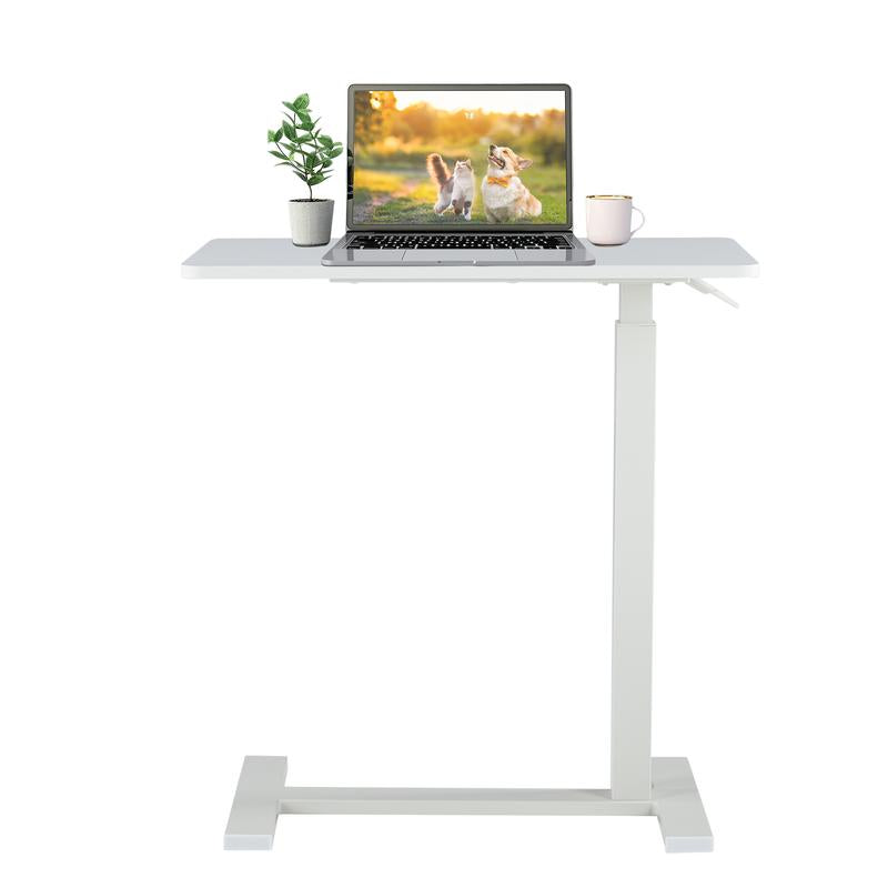 【Deal】Overbed Bedside Table with Wheels, Mobile Standing Stand up Rolling Laptop PC, Adjustable Height Tray, Side Computer Workstation for Home Use