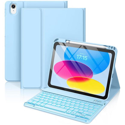 Ipad 10Th Generation Case with Keyboard - Wireless Detachable Folio Keyboard Cover with Pencil Holder, Tablet Case, Protection Case Computer Magnetic