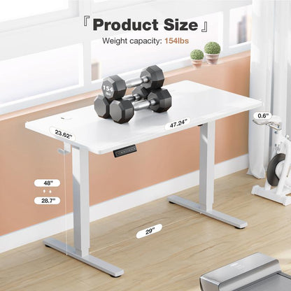 Standing Desk, Electric Standing Desk Adjustable Height, Ergonomic Adjustable Desk with Memory Preset, Computer Desk Stand up Desk with T-Shaped Bracket Suitable for Home Office