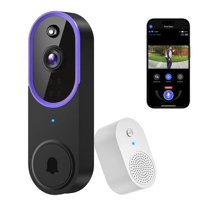 Wireless Video Doorbell Camera, Smart Security Doorbell Camera, 1080P, AI Human Detection , Night Vision, Instant Alert, Two Way Audio, 2.4G Wifi Only, Simple Installation and Rechargeable Battery, Cloud Storage, Wifi Camera