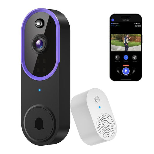 Wireless Video Doorbell Camera, Smart Security Doorbell Camera, 1080P, AI Human Detection , Night Vision, Instant Alert, Two Way Audio, 2.4G Wifi Only, Simple Installation and Rechargeable Battery, Cloud Storage, Wifi Camera