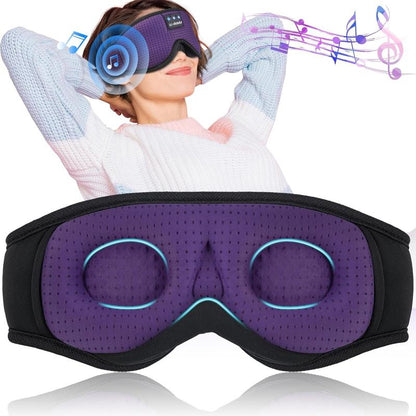 Lc-Dolida 3D Bluetooth Sleep Mask with Headphones, Wireless Music Sleep Headband Eye Mask for Side Sleepers,Sleeping Comfortable Black-3D Relaxation Light Blockin Travel
