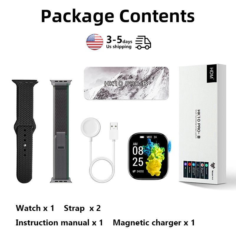 Ultimate Sport Smart Watch with Jet Black Aluminium Case - 2.02" Ultra-Clear Display, S/M. Fitness Tracker, Heart Rate, Water Resistant, All-Day Wear Comfort